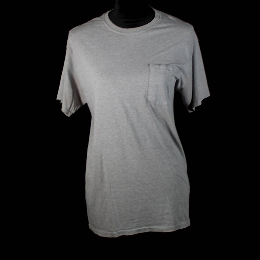 Men’s Classic Gray Pocket T Shirt Top Casual
